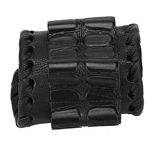 PU Leather Scissors Bag Wristband Scissor Pouch Storage Bag Barber Hair Cutting Scissor Case (Black)