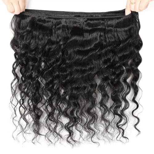 Loose Deep Wave Bundles Human Hair(14 16 18 Inch)12A Grade Brazilian Loose Deep Wave Human Hair Bundles 100% Unprocessed Virgin Hair Loose Wave Bundles for Black Women Natural Color