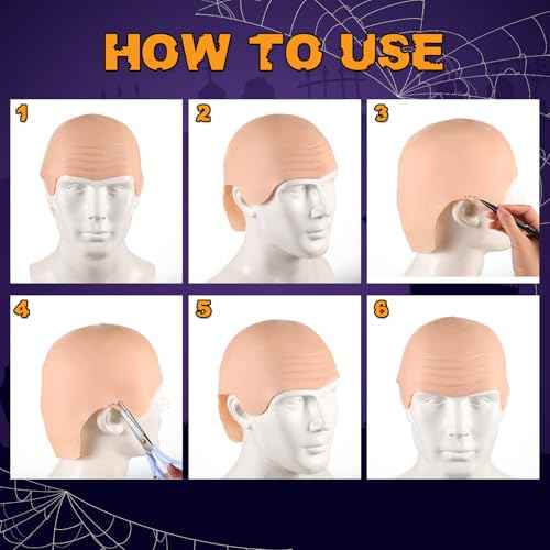 2 Pcs Halloween Bald Cap Nylon Wig Caps Makeup Latex Head Caps for Women Men for Halloween Party Cosplay Theater
