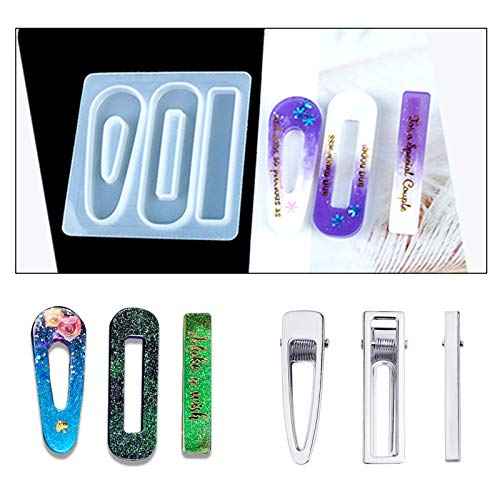 60PCS Hair Clips for Silicone Resin Molds, DIY Hair Bow Clips Pearl Hairpin Hair Accessories for Girls and Women (Silver)