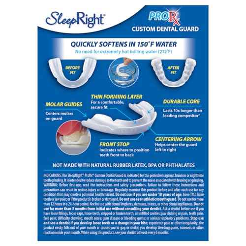 SleepRight ProRx Custom Dental Guard ? Mouth Guard for Grinding Teeth at Night, Night Guards for Teeth Grinding, Comfortable Dental Guard for Sleeping, Custom Fit Teeth Grinding Protection