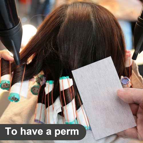 100pcs Perm Papers for Hair, End Wrapping Papers for Perm Rods, Disposable High Temperature Resistant Thick Toughness Hair Curling Styling Paper for Cold Hot Perms (3.3 x 5.5 in)