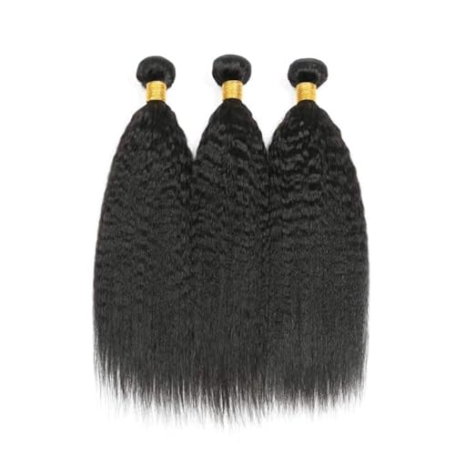 8A Brazilian Kinky Straight Bundles 16 18 20 Inch Unprocessed Human Hair Bundles for Black Women Extension