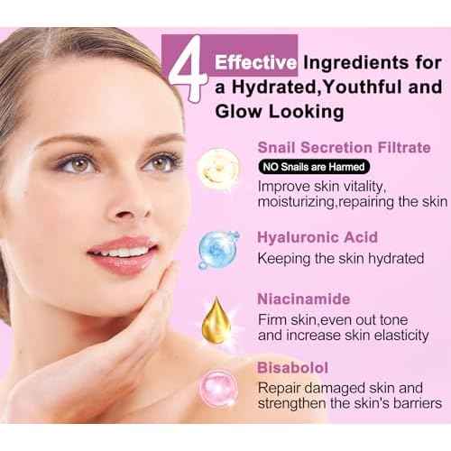 Skin Care Set,6 Pcs Korean Snail Mucin Essence Anti-aging Moisturize Repair Soothe Hydrate,Glass Skincare Kit for Dull & Dry Skin,Skincare Gift Set Teens Stocking Stuffers Christmas Gifts for Women