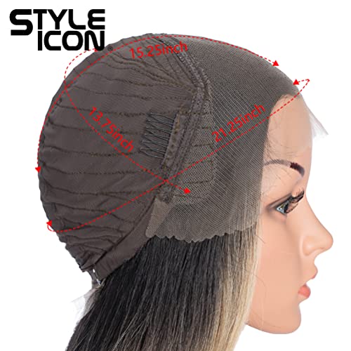 Style Icon Easy-360 Lace Wigs 28" Free Part Lace Frontal Wigs Ombre Synthetic Wig (28", TTOL4/30S/26J)