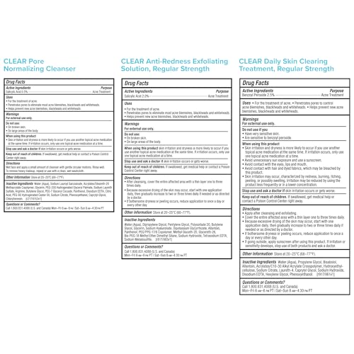 Paula's Choice CLEAR 3-Piece Acne Kit, Includes Daily Cleanser, 2% Salicylic Acid Exfoliant & Benzoyl Peroxide Treatment, Prevents & Treats Mild to Severe Acne & Breakouts, Fragrance-Free, Set of 3