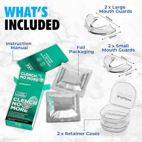 TheSleepGuard Mouth Guard for Clenching Teeth at Night [Pack of 4, Small & Large Sizes] ? Custom Night Guards for Teeth Grinding ? Nighttime Protection During Sleep for Men and Women