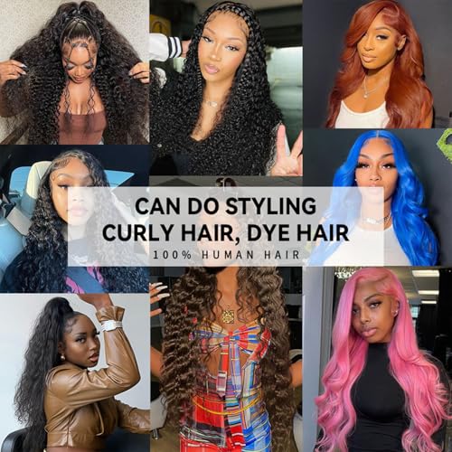 12 Inch 13x6 HD Deep Wave Lace Front Wigs Human Hair Pre Plucked 200% Density Transparent Deep Curly Lace Frontal Wigs With Baby Hair Glueless Wig For Women