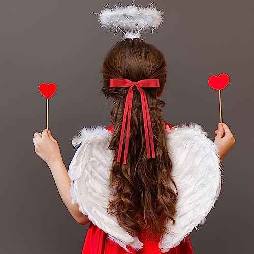 Hair Accessories, Black Red Milky White Navy Blue Tassel Barrette Clips and Long Tail French Bows for Women Girls, Gift for Birthday/Party/Show/Christmas