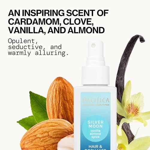 Pacifica Hair Perfume & Body Fragrance Spray Mist - Silver Moon with Vanilla, Almond & Spice ? Alcohol-Free, Vegan & Cruelty-Free, 6.5 oz
