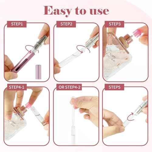 4pcs Mini Perfume Travel Bottle, Perfume Atomiser Refillable, 5ML Spray Bottles, Portable for Travel Holiday, Outdoor Activities and Business