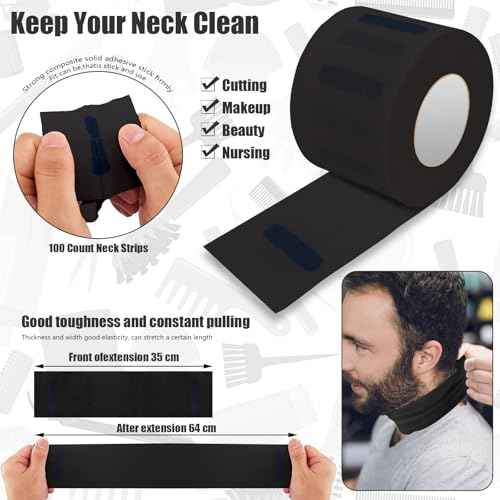 NICEMOVIC 10 in 1 Hair Cutting Barber Cape with Neck Duster Brush Barber Brush Neck Strips Hair Combs Hair Clips, Professional Barber Accessories Cleaning Supplies for Salon Haircut Styling (Stripe)
