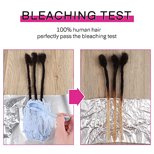 100% Loc Extensions Human Hair, 8Inch 0.8cm 40 Strands Handmade Dreadlock Extensions for Men Women Kids (#Natural Black)