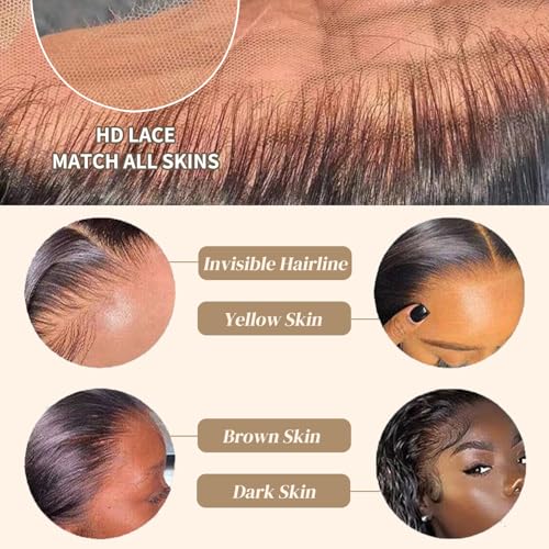 LICHANG 13x4 Lace Front Wigs Human Hair 200 Density 13x4 HD Frontal Human Hair Lace Front Wigs Straight HD Lace Front Wigs Human Hair Straight Glueless Wigs Human Hair Pre Plucked for Women 20 Inch