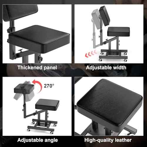 Tattoo Chair, Rolling Workstation, 360 Degree Silent Universal Casters, Dedicated for Tattoo Artists