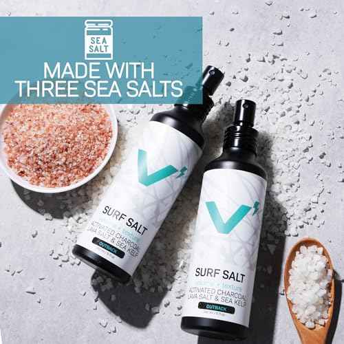 VOLT Surf Sea Salt Spray for Hair & Beard ? Natural Volumizing & Texturizing Spray with Activated Charcoal, Kaolin & Sea Kelp ? Aerosol-Free, Travel-Size - Fragrance Free, 2.7 Fl Oz (80ml)