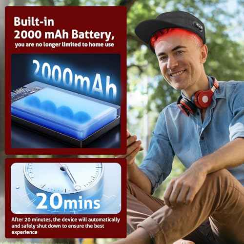Laser Cap for Hair Growth, Wireless Red Light Therapy for Hair Growth, Strengthen Hair Roots, Hair Loss Treatment for Men and Women