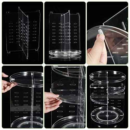 COYAHO 360 Rotating Makeup Organizer, Spinning Countertop, Cosmetic Holder Shelf, Make Up Organizers and Storage for Bedroom, Transparent
