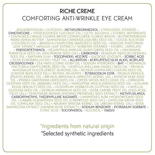 Yves Rocher Eye Cream Riche Cr?me Comforting Anti-wrinkle with precious oils, for Mature Skin + Dry skin, 14 ml tube