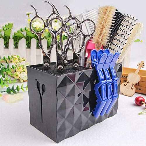 JIAKAI Professional Salon Scissors Box for Stylist Scissors Rack Holder Case. Hairdressing Combs Clips Storage Box (Black)