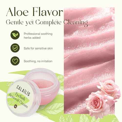 CALAILIS Lash Remover for Lash Extensions Low Irritation Eyelash Extension Remover for Sensitive Skin Quick Dissolves Lash Extension Remover Kit for Professional or Salon Use (10g, Rose)