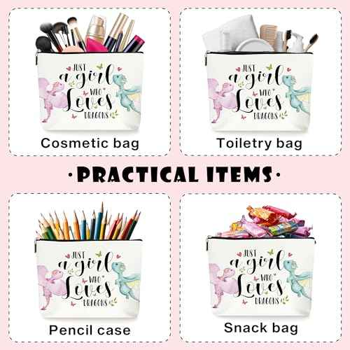Dragon Watercolor Makeup Bag Cosmetic Bag, Dragon Gifts For Girls, Birthday Christmas Mothers Day Gifts For Women Teen Girls Friends Sister Wife Daughter Coworker. (005)