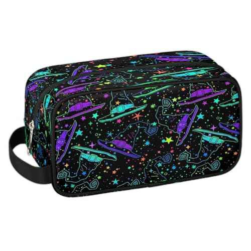 Hanging Toiletry Bag for Women Halloween Theme Witch Hat Travel Makeup Bag Organizer Toiletries Bag for Travel Size Essentials Accessories Cosmetics
