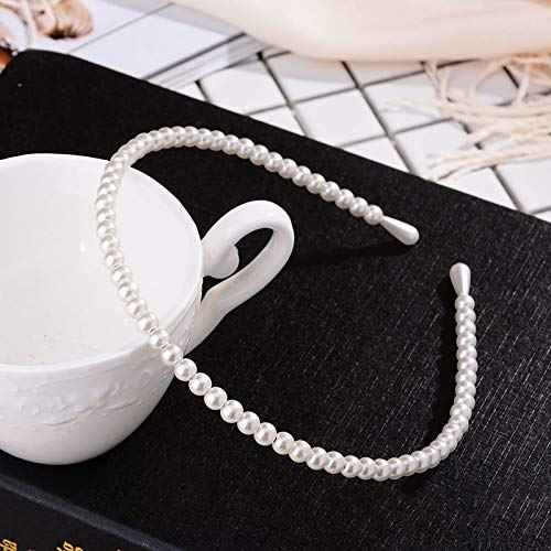 2 Pack Pearl Headbands for Women ? Simple Design Hair Accessories for Wedding, Party, Bridal, Birthday Gift