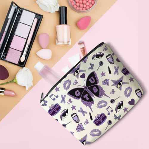 LONGXIN Singer Musical Cosmetic Make up Bag Song Lyrics Fans Gift Album Inspired Gifts for Women Girls Music Lovers Concert Merchandise Makeup Zipper Pouch Bag