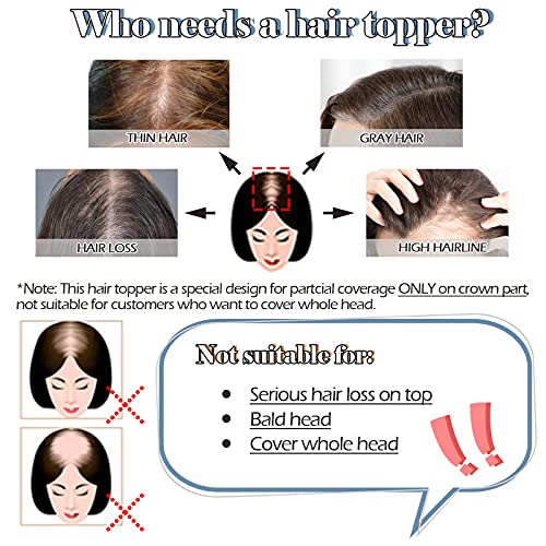 Hairro Human Hair Toppers With Bangs Clip In Remy Topper Hairpiece For Women Clip On Toupee Wispy Air Bang Middle Part With Thinning Hair Loss 12 Inch 38g #24 Natural Blonde
