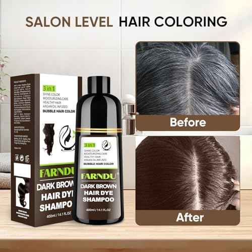 Dark Brown Hair Dye Shampoo 3 in 1 for Women Men Hair Color Shampoo Dye for Grey Hair Coverage Seimi Permanent Instant Champu Para Canas Mujer