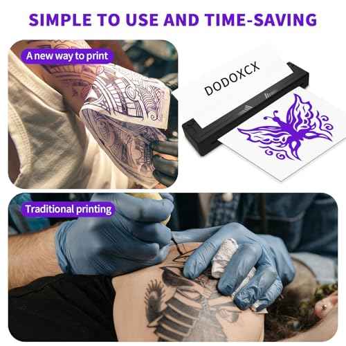 Tattoo Stencil Printer Machine for Tattoo Beginners&Artists,with 10pcs Tattoo Transfer Paper,Portable Thermal Printer Compatible with Phone/Pc