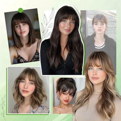 Hair Toppers for Women Real Human Hair Toppers with Bangs Hairpieces for Women with Thinning Hair 360¡Æ Cover Pieces 3 * 4.5 Swiss Base Hairpieces 10Inch (Medium Brown)
