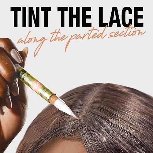 Tinted Lace Precison Parting Pen Dark Brown 0.105oz -Wig Lace Tint with Brush Applicatior, Easy to use, Long Lasting Formula, Blends Natural, Seamless Finish