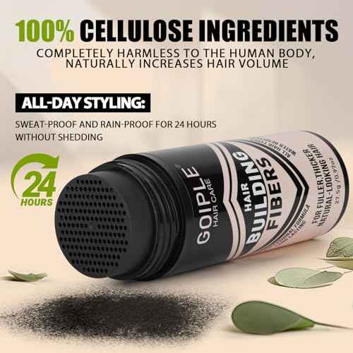 Hair Thickening Fibers & Pump Applicator Set Professional 3-in-1 Hair & Beard Styling Set - Hair Fibers Barber Enhancement Spray for Mens Hair or Beard - Hairline Enhancer & Volumizing Spray (Black)