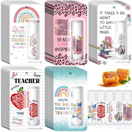 80 Pack Christmas Teacher Appreciation Gifts Bulk Lip Balms Employee Staff Appreciation Teacher Team Thank You Gift Bulk Fall Halloween Thanksgiving Party Favor Basket Stuffers for Women Men (Classic)