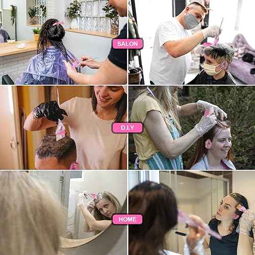 11pcs Hair Coloring Kit - Professional Salon Tools for DIY Mixing, Includes Clips, Bowl, Dye Brush, Earmuffs - Perfect for Bleaching and Dye