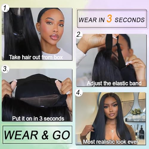 30 Inch Body Wave Lace Front Wigs Human Hair 9x6 Glueless Wigs Human Hair Pre Plucked Pre Cut 220% Density Glueless Wigs for Black Women