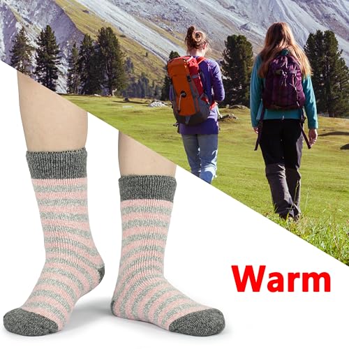 BomKinta Women Thermal Socks - Thick Boot Sock Warm Winter Crew Socks - Cozy Soft Christmas Socks Size 5-10