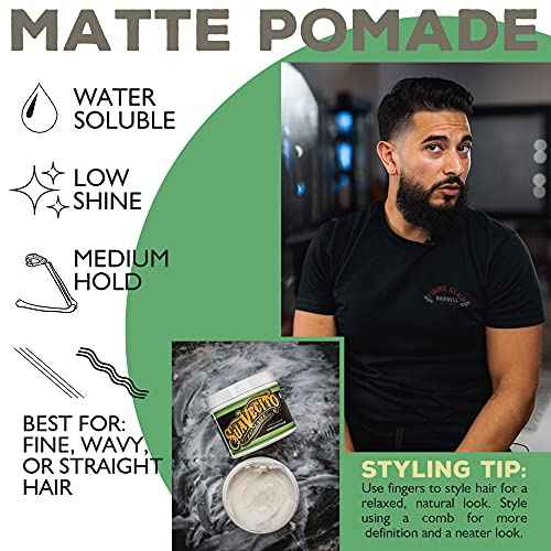 Suavecito Pomade Matte (No Shine) Formula 4 oz, 2 Pack - Medium Hold Hair Pomade For Men - Matte Hair Paste For Natural Texture Hairstyles