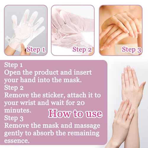 Hydrating Hand Masks, 6PCS Hand Mask Moisturizing Gloves for Men Women, Smooth Long Lasting Soft Exfoliating Hand Peeling Spa Mask Moisturizer Beauty Gift Set for Dry Cracked Rough Dull Hands£¨A)