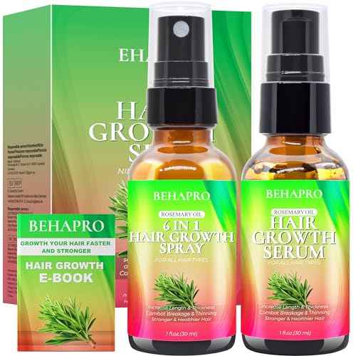 Rosemary Oil, Hair Growth Serum, Heat Protectant Spray, Biotin Argan Oil Products for Thinning Hair & Hair Loss Treatment, Gifts for Women, Men