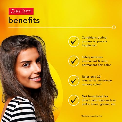 Color Oops Extra Conditioning Hair Color Remover, 1 Application, Hair Dye Remover Processes in 20 Minutes, Safely Removes Permanent & Semi-Permanent Dye, Ammonia & Bleach Free