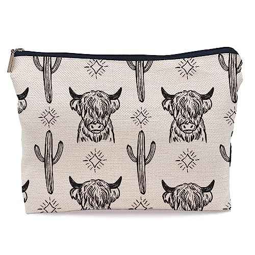Western Cow Makeup Bag,Western Cow Gifts For Women,Cowgirl Stuff For Women,Cowgirl Gifts