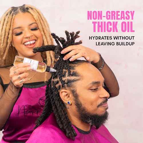 NappStar Retwist Oil, Peppermint Rose Scented Smell Good Loc Oil, Aromatic Hair Care for Dreadlocks with Moisturizing Base, 4 Fl Oz