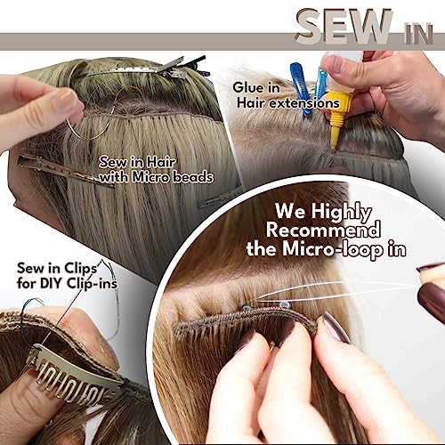 Sew in Hair Extensions Real Human hair, Silky Soft &Shiny Double Drawn Weft Hair Extensions human hair, Thick ends&Tangle Free Human hair extensions sew in,100g Straight Natural Black,18 inch