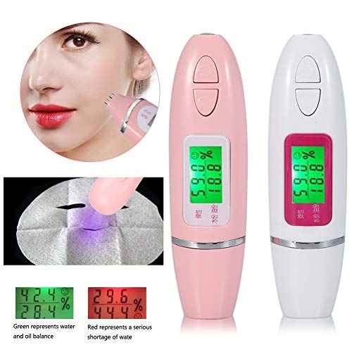 Skin Analyzer, Digital Skin Tester, LCD Display Precision Skin Sensor Tester, Handheld And Portable Water Analyzer (White)