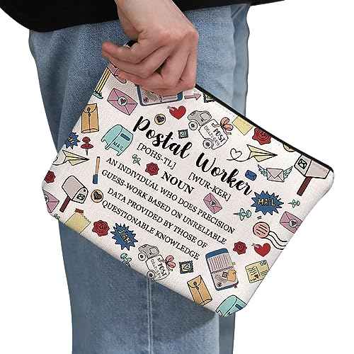 G2TUP Mail Carrier Thank You Gift Postal Worker Definition Makeup Bag Postal Worker Cosmetic Bag Mail Lady Post Office Gift (Postal Worker Definition MB)