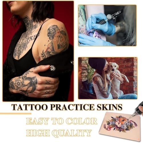 Tattoo Skin Practice - Jconly 10Pcs Blank Tattoo Fake Skin Double Sides Tattoo Practice Skin 7.4x5.6" Tattooing and Microblading Eyebrow Practice Skin for Beginners and Experienced Artists