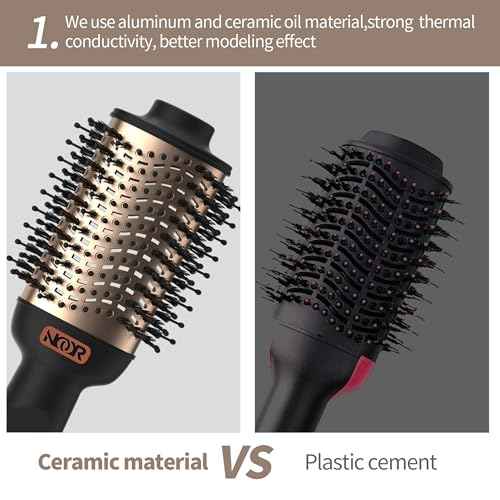NOOR 4-in-1 Hot Hair Dryer Brush Frizz Control Blowout Hair Dryer Brush Blow Dryer Brush for Drying and Straightening Volumizing Hot Air Styler for All Hairstyles - Frizz-Free Hair in One Easy Step
